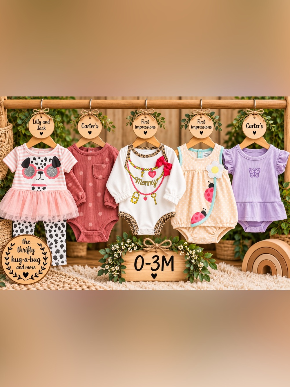 Baby Girl 0-3M 5 Piece Clothing Bundle Carter’s Old Navy First Impressions